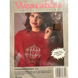 NWB Golden Bee Wearables To Cross-Stitch "Christmas Ornament" Tear-Away Design